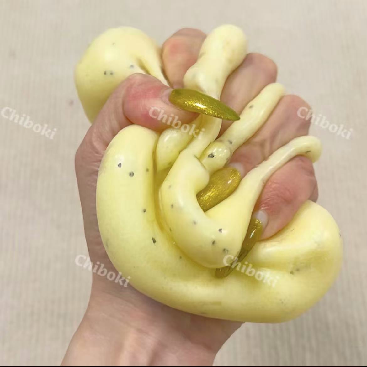 Authentic Chiboki Mashed Potato Texture Squishy Ball – Handmade Soft Sensory Toy