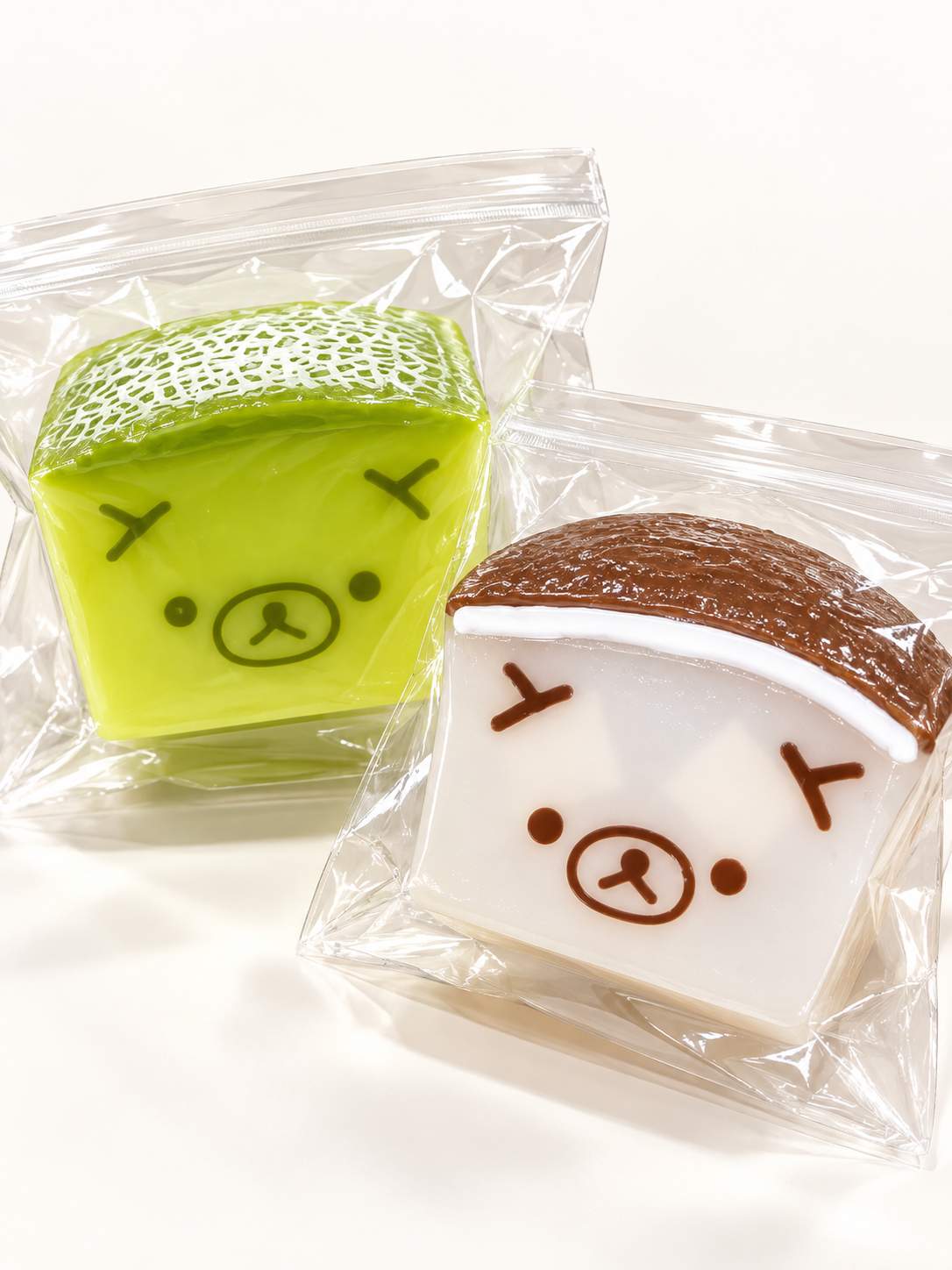 Green Melon, Yellow Melon & Coconut  White Bear Squishy Toy