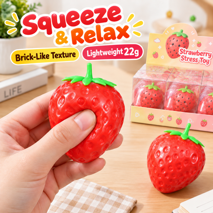 Strawberry Brick-Texture Squeeze Toy – Cute Desk Fidget, 22g