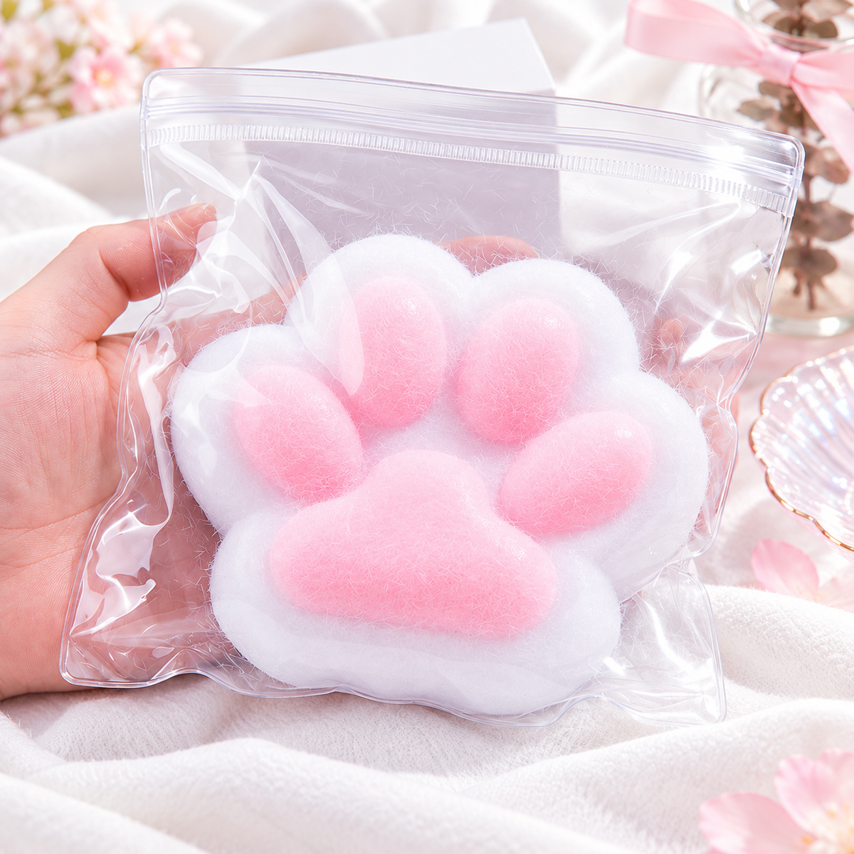 220g-240g Jumbo Fuzzy Cat Paw Squishy