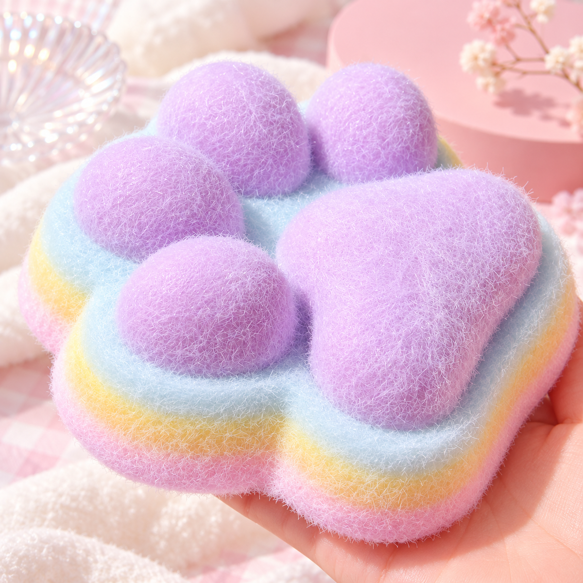 220g-240g Jumbo Fuzzy Cat Paw Squishy