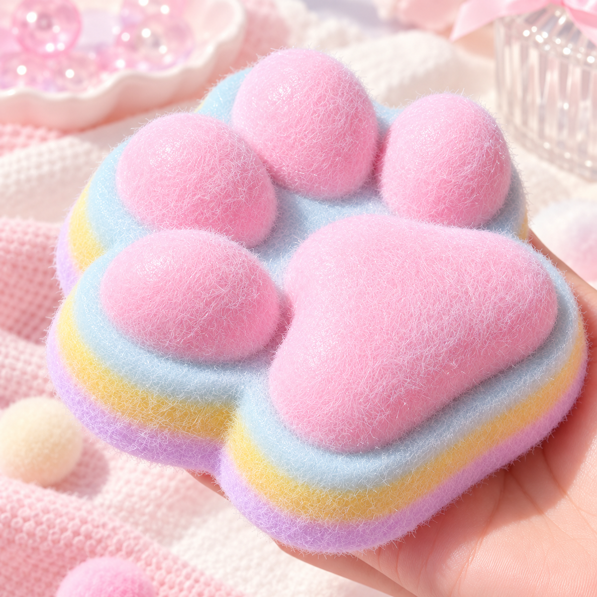 220g-240g Jumbo Fuzzy Cat Paw Squishy