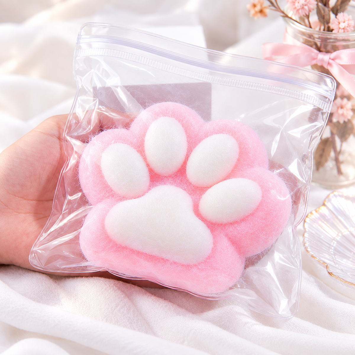 220g-240g Jumbo Fuzzy Cat Paw Squishy