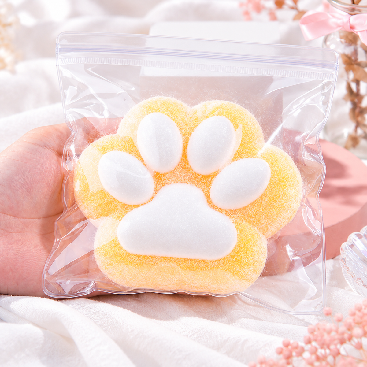 220g-240g Jumbo Fuzzy Cat Paw Squishy