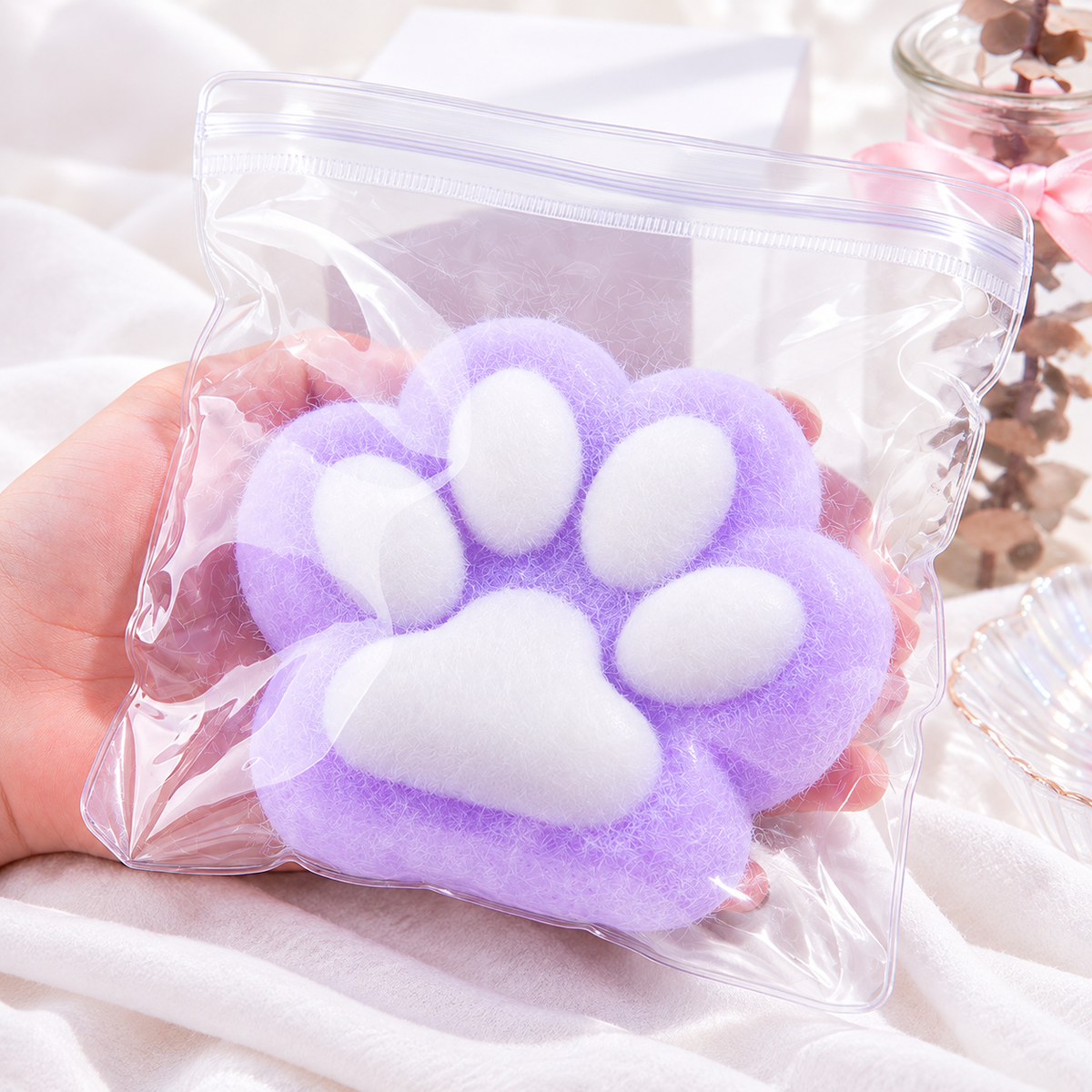 220g-240g Jumbo Fuzzy Cat Paw Squishy