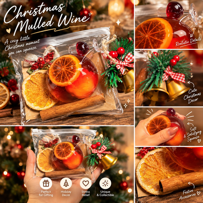 Authentic Chiboki Christmas Mulled Wine Squishy Gift Set – Holiday Spiced Orange Stress Toy
